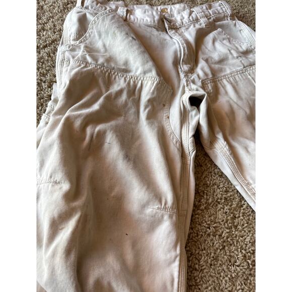 Carhartt Relaxed Fit Double Knee 31x30 Twill Ultra Faded Natural Carpenter Pants - Picture 6 of 11